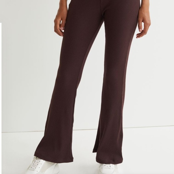 Hm Ribbed Jersey Jazz Pants Brown 
